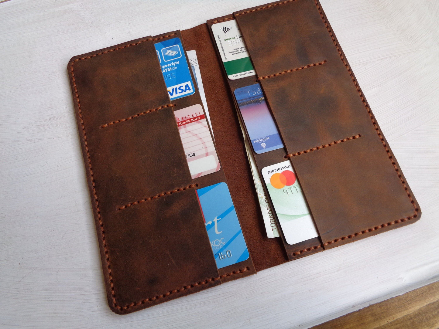 leather long wallet