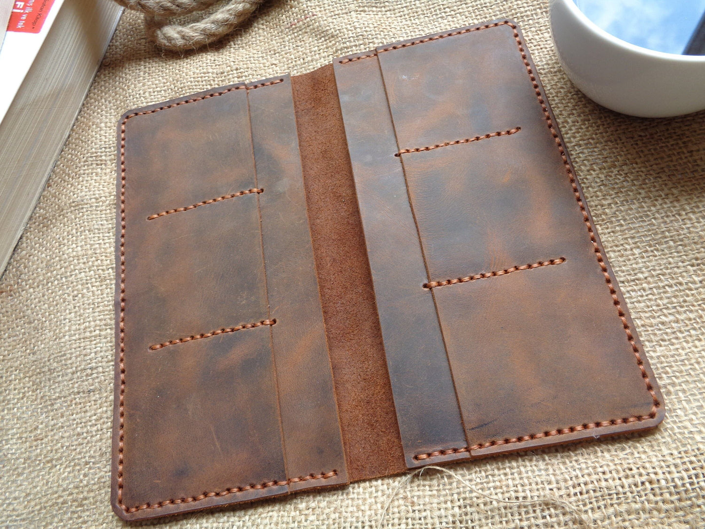 leather long wallet