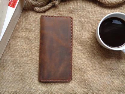 leather long wallet